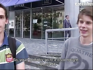 Rich Twink With Camera Stops Two Cutie Friends And Seduces Them
